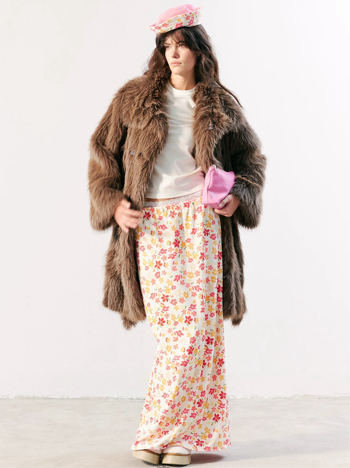 ‘Dreamy hibiscus‘ reversible maxi skirt
