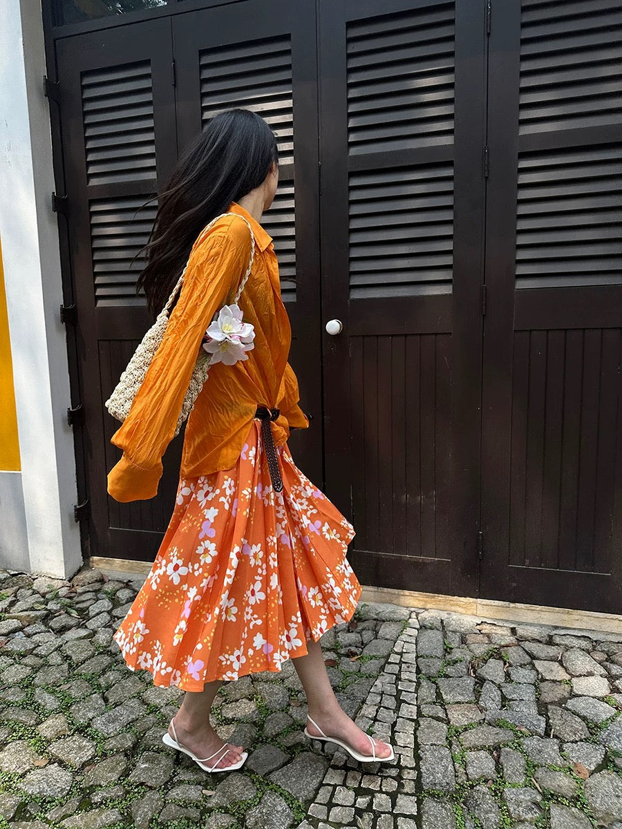 ‘Vivid’ pleated skirt