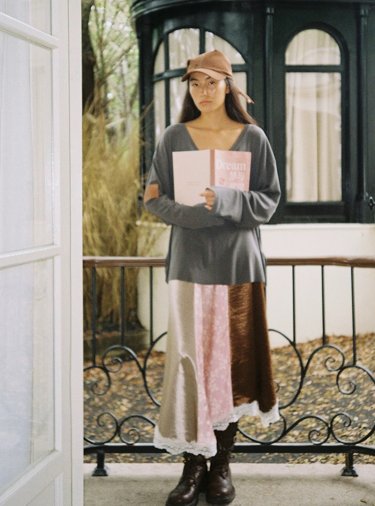 3-tone asymmetrical maxi skirt