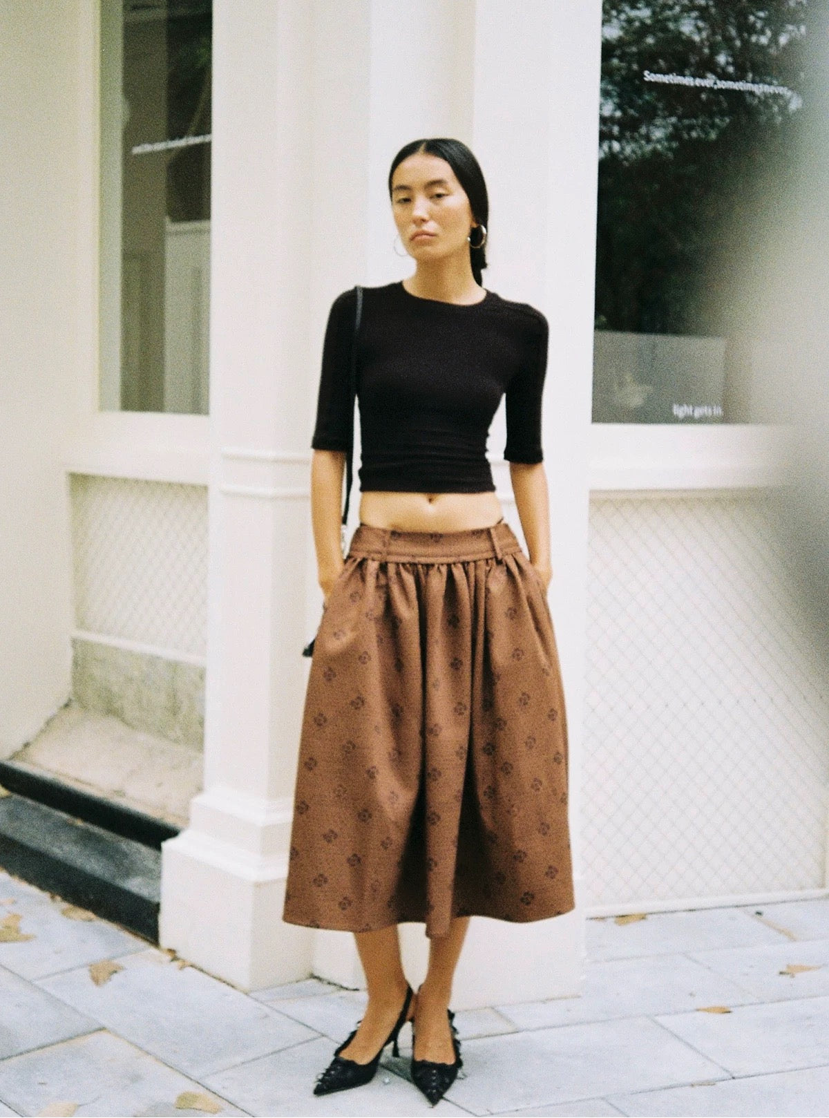 Puffy midi-skirt