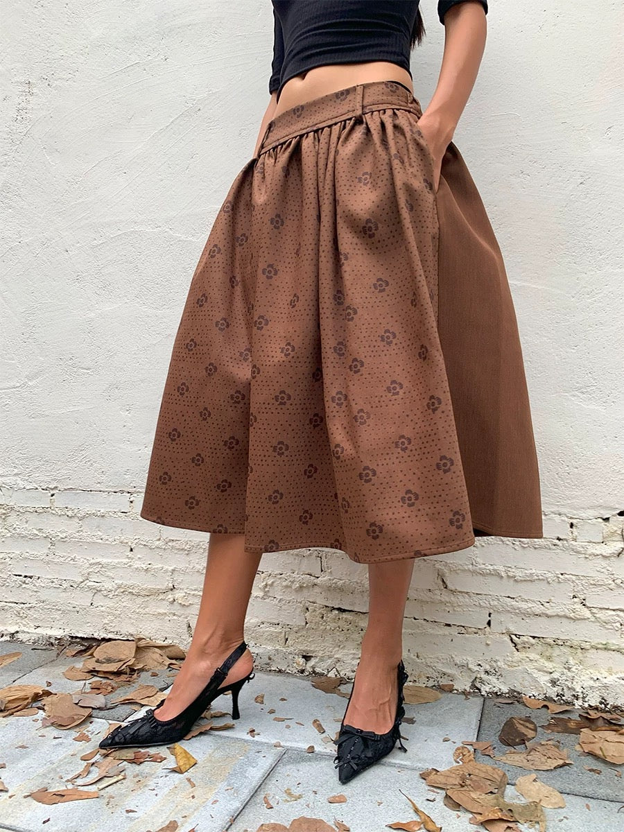 Puffy midi-skirt