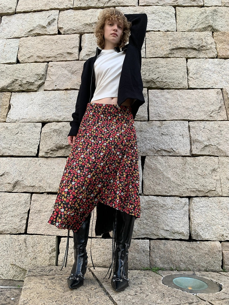 ‘Dawn blossoms’ pleated skirt