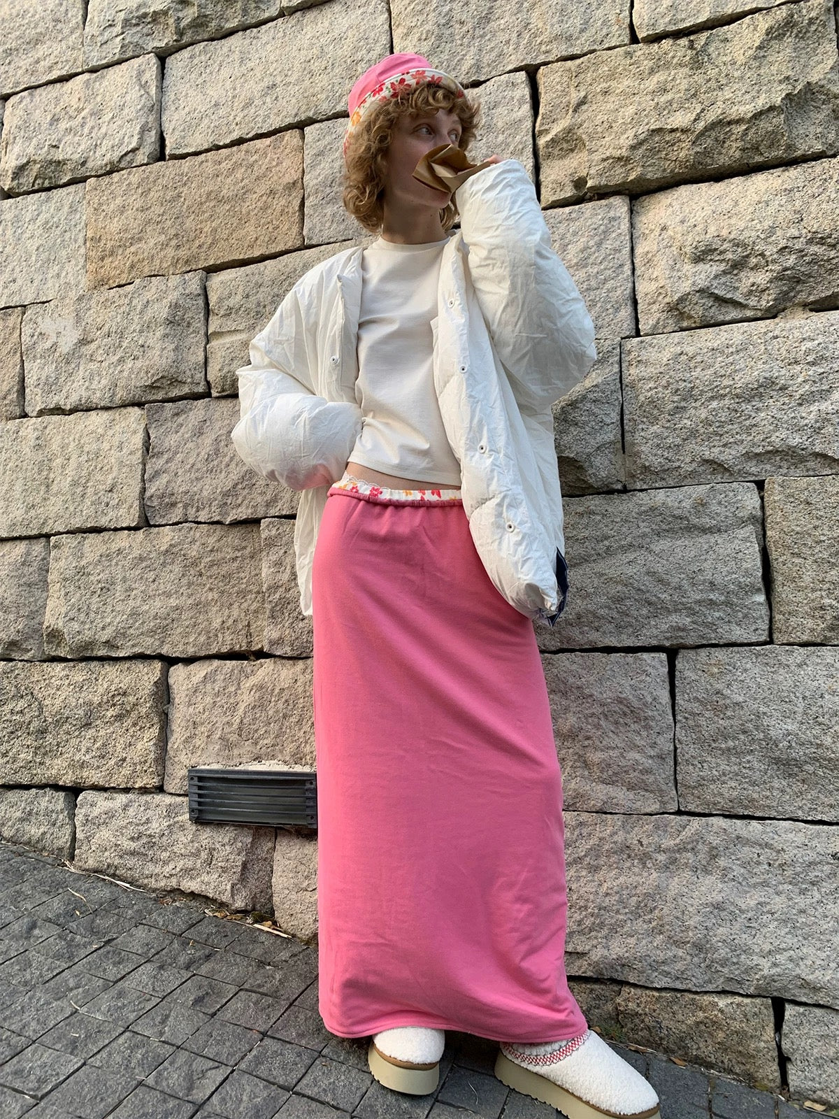 ‘Dreamy hibiscus‘ reversible maxi skirt