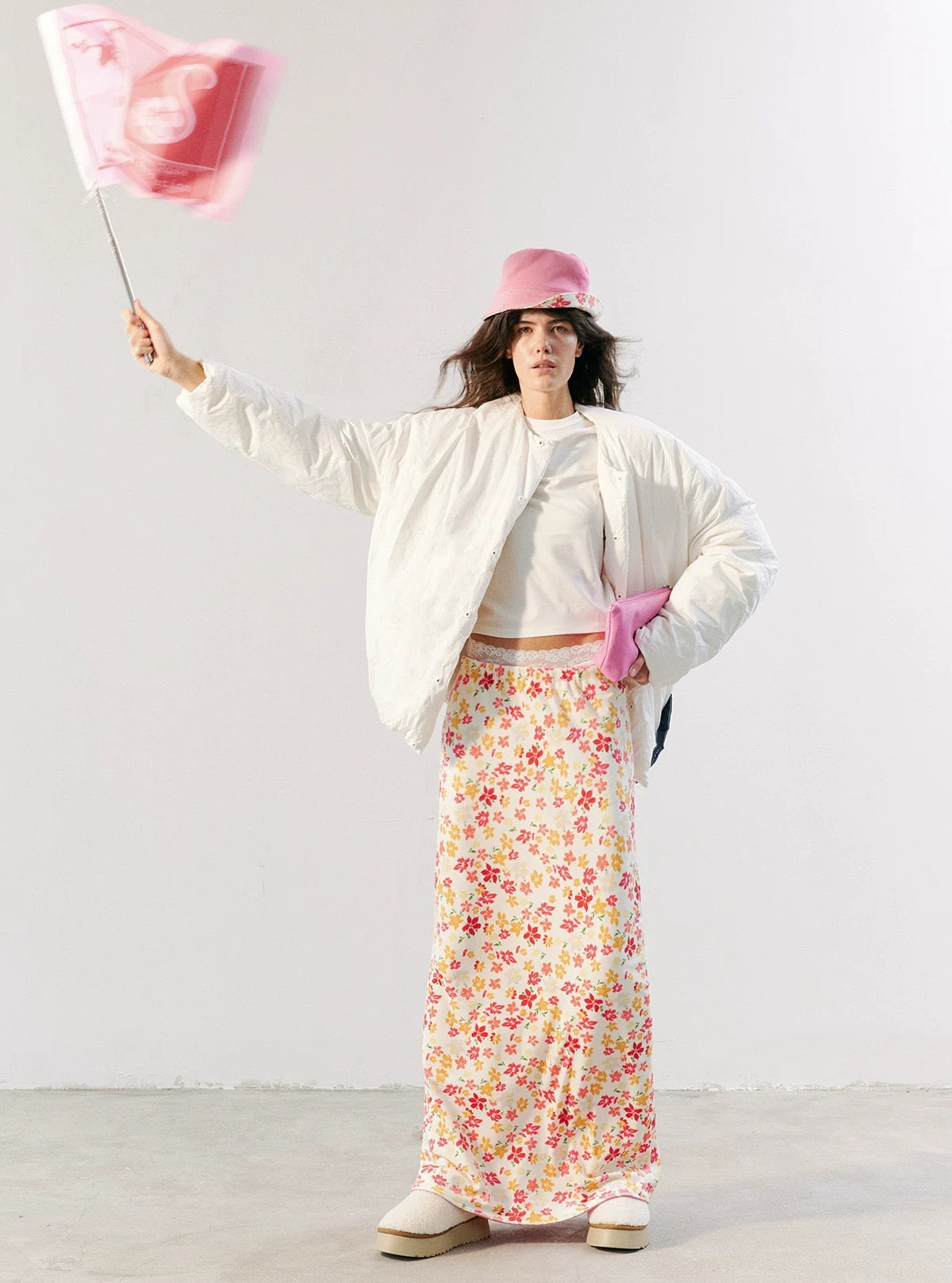 ‘Dreamy hibiscus‘ reversible maxi skirt