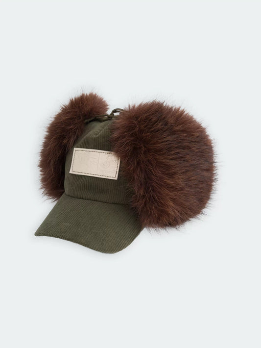 Furry ear flap cap