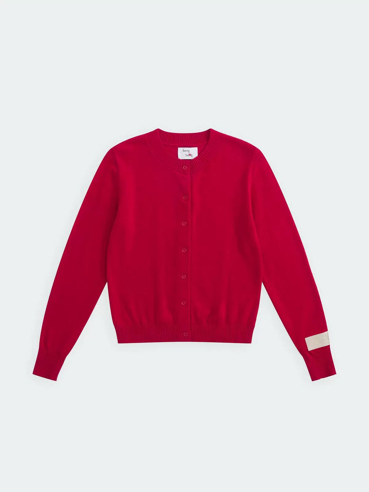Machine-washable wool knit cardigan (with Logo pin)